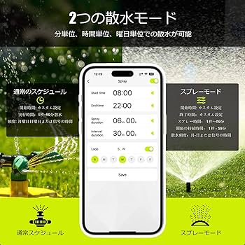 自動散水タイマー 散水ホース スプリンクラー 2 アウトレット ワイヤレス RESTMO 自動散水タイマー スプリンクラータイマー アウトレット
